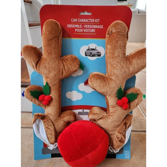 Car Character Set, Reindeer Antlers And Nose - Picture 1 of 4